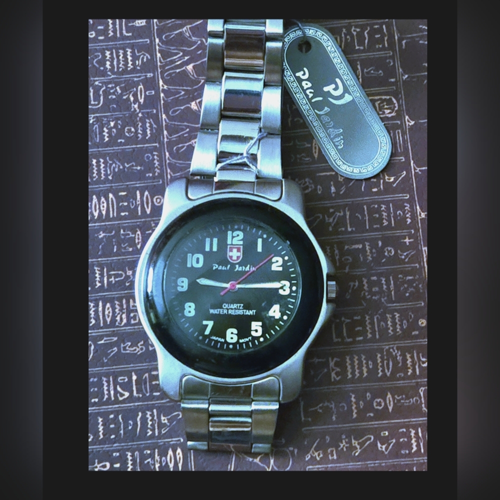 Men's Silvertone Watch by Paul Jardin